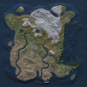 Thumbnail Rust Map: Procedural Map, Size: 3600, Seed: 977409405, 14 Monuments