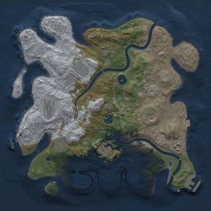 Thumbnail Rust Map: Procedural Map, Size: 3500, Seed: 1129785810, 15 Monuments