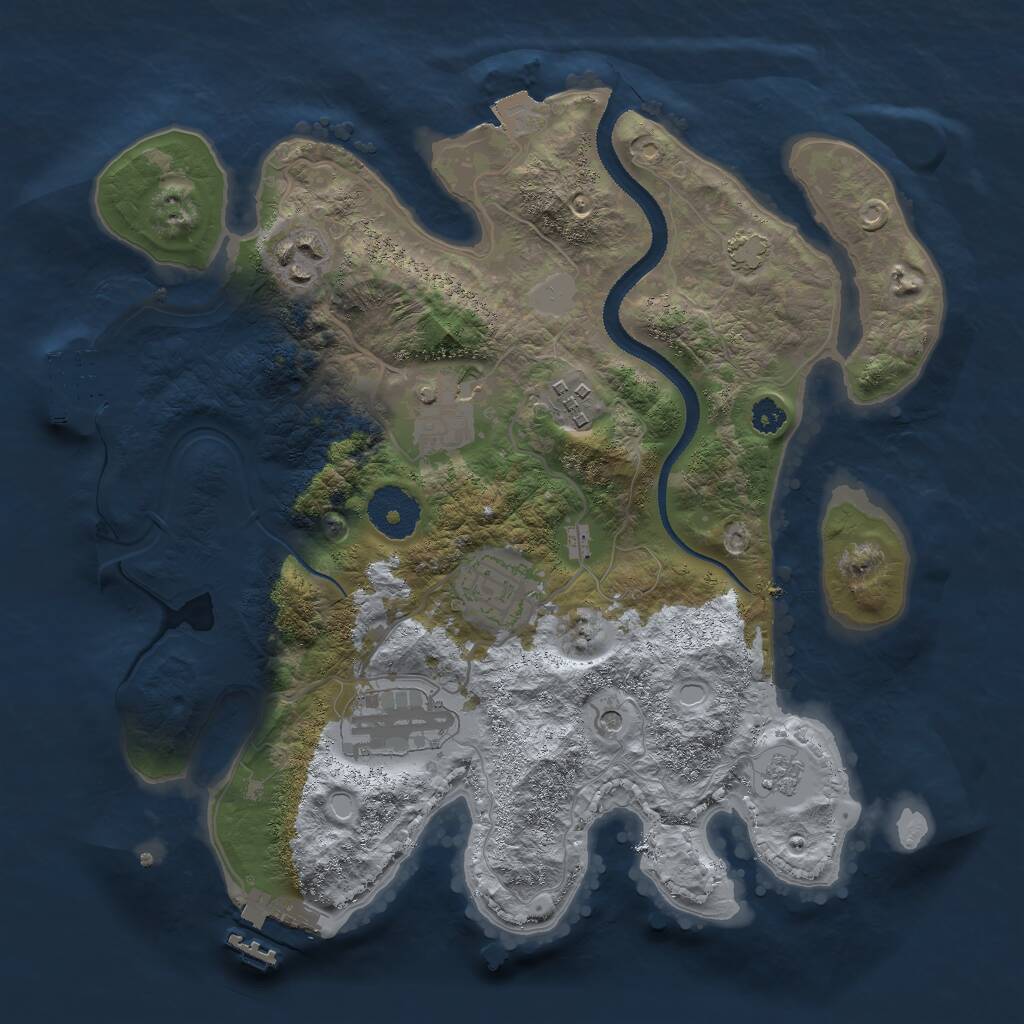 Rust Map: Procedural Map, Size: 3000, Seed: 25959, 11 Monuments