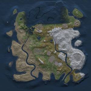 Thumbnail Rust Map: Procedural Map, Size: 3500, Seed: 2119809448, 13 Monuments