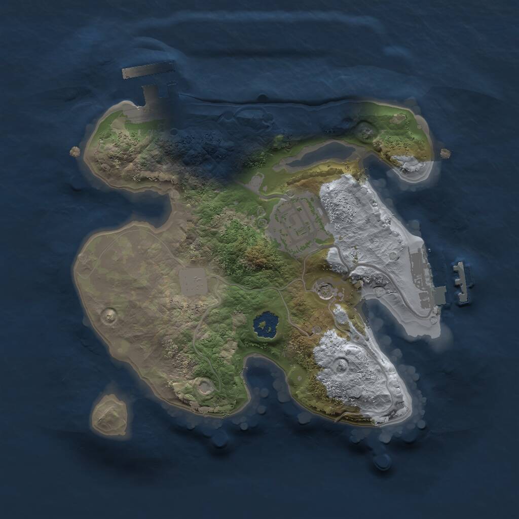 Rust Map: Procedural Map, Size: 2000, Seed: 877855194, 5 Monuments