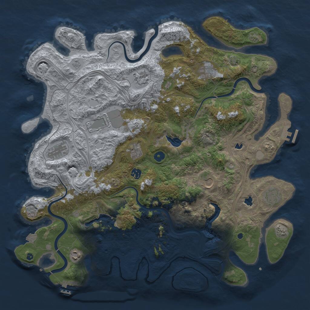 Rust Map: Procedural Map, Size: 4500, Seed: 26610977, 16 Monuments