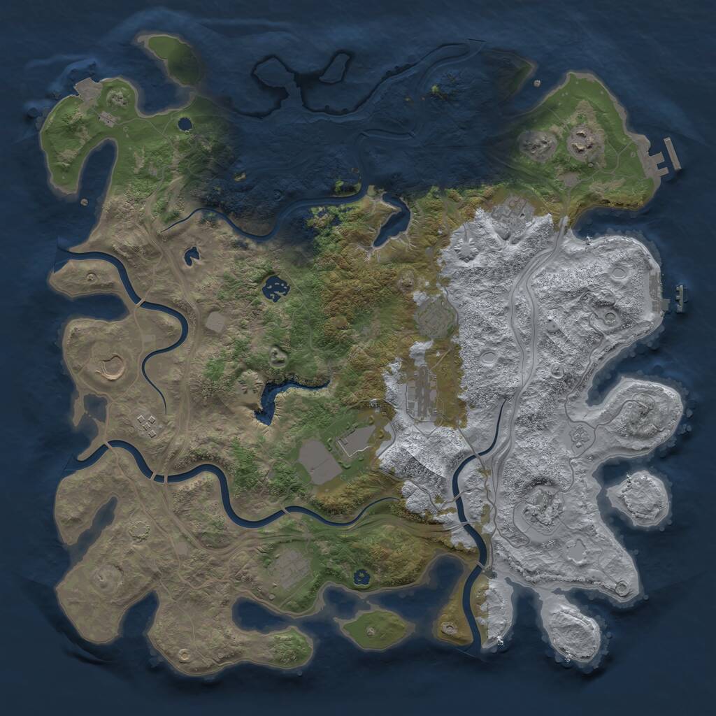 Rust Map: Procedural Map, Size: 4300, Seed: 1452278124, 16 Monuments