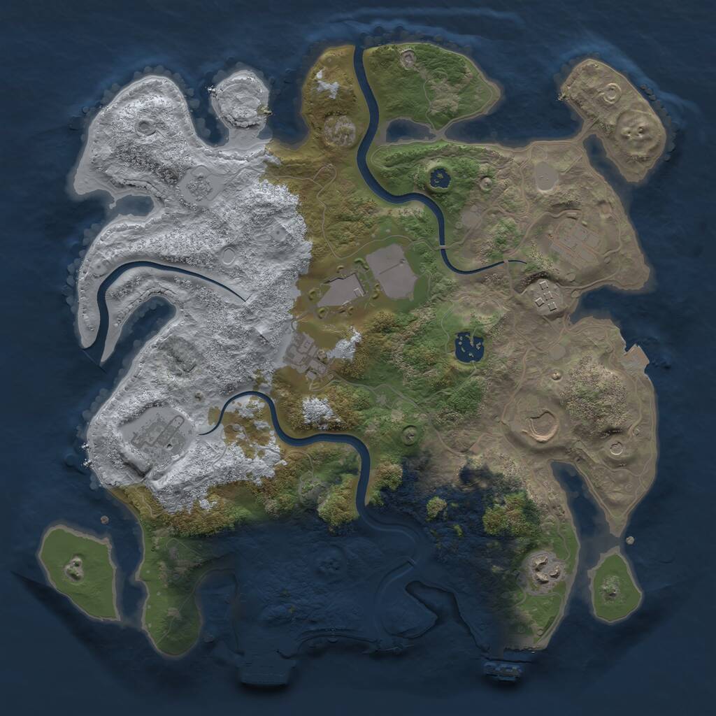 Rust Map: Procedural Map, Size: 3500, Seed: 900967267, 14 Monuments
