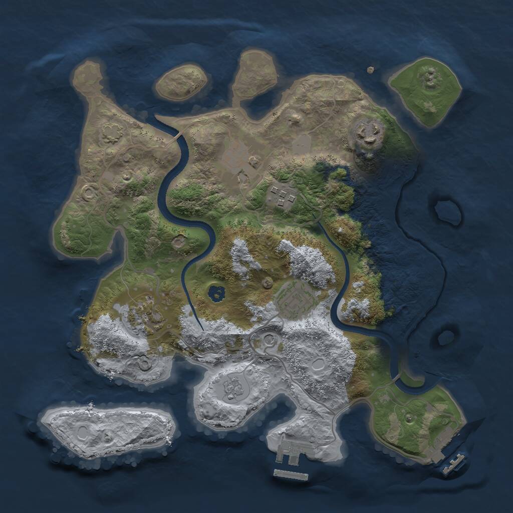 Rust Map: Procedural Map, Size: 3000, Seed: 315344625, 11 Monuments