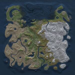 Thumbnail Rust Map: Procedural Map, Size: 4500, Seed: 1887977405, 17 Monuments