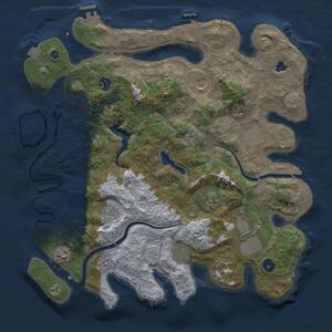 Thumbnail Rust Map: Procedural Map, Size: 4000, Seed: 199971037, 17 Monuments