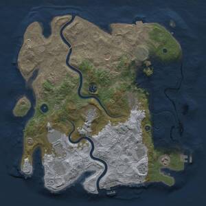 Thumbnail Rust Map: Procedural Map, Size: 3850, Seed: 22983, 19 Monuments