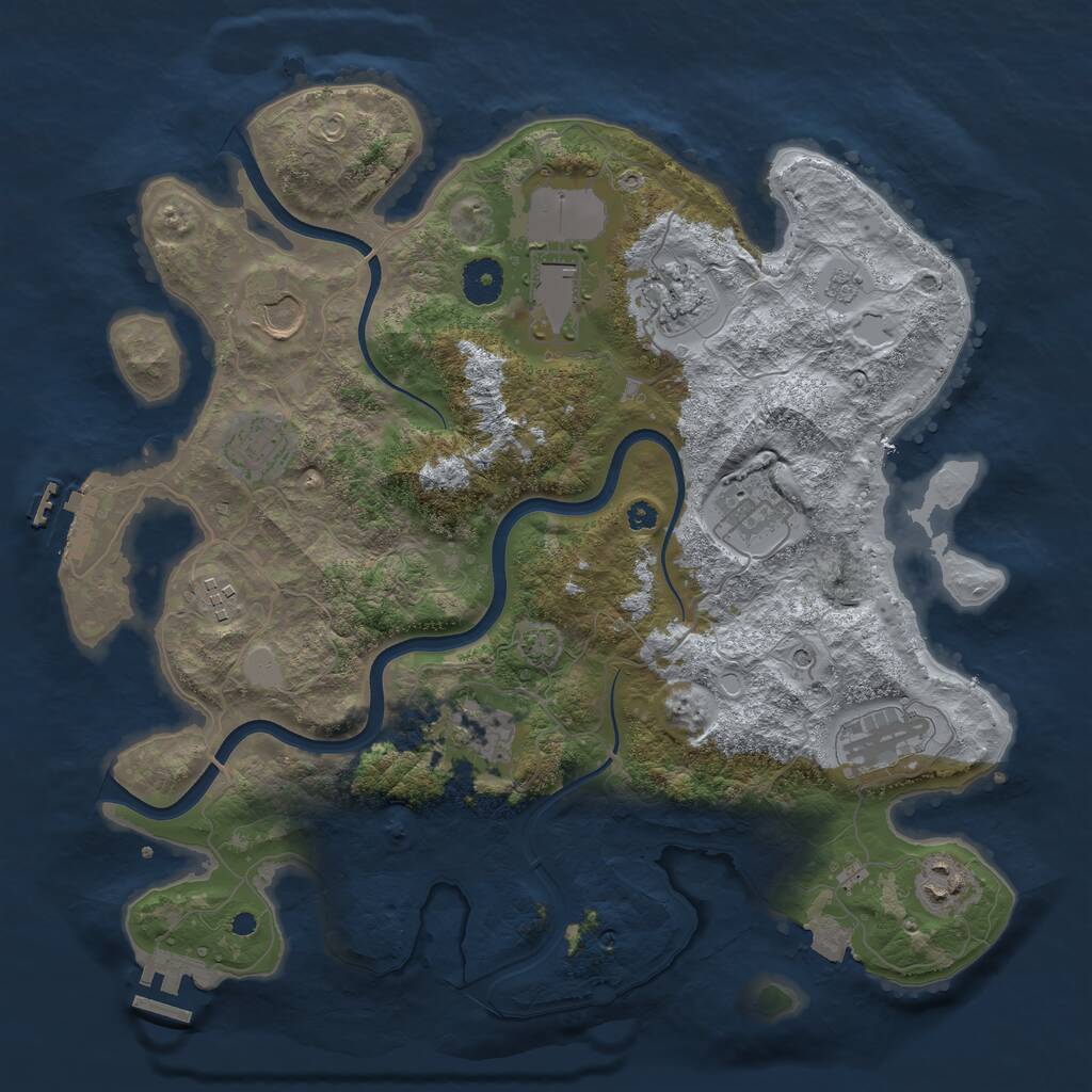 Rust Map: Procedural Map, Size: 3700, Seed: 37390703, 15 Monuments
