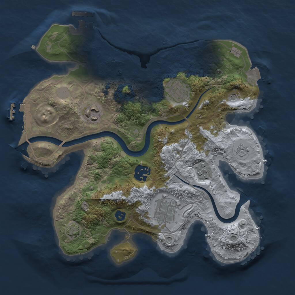 Rust Map: Procedural Map, Size: 2750, Seed: 185086858, 11 Monuments