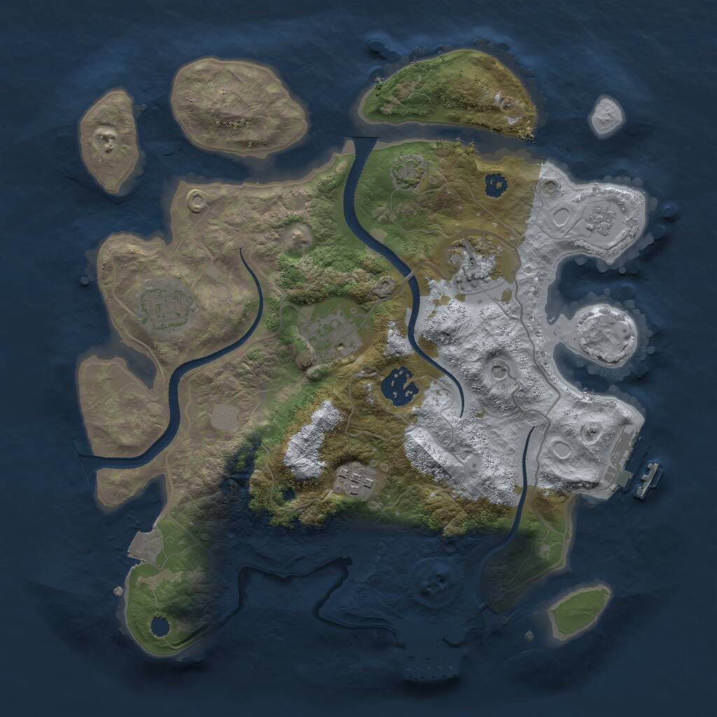 Rust Map: Procedural Map, Size: 3000, Seed: 139727976, 11 Monuments