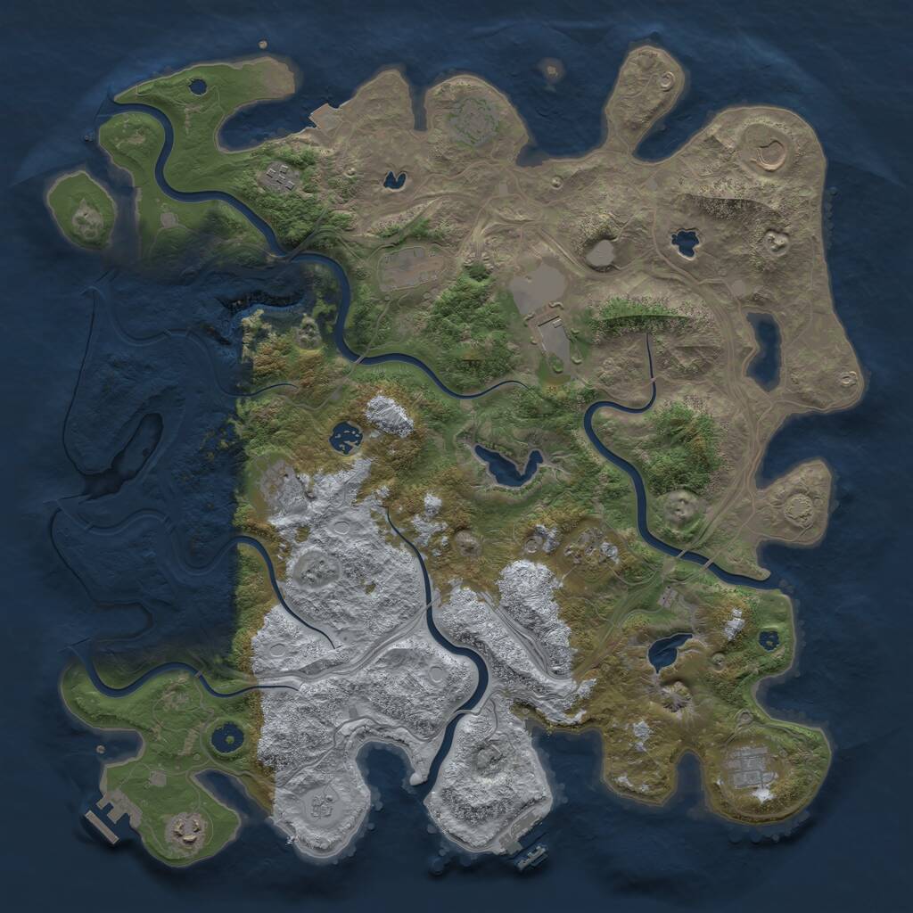 Rust Map: Procedural Map, Size: 4500, Seed: 10901373, 16 Monuments