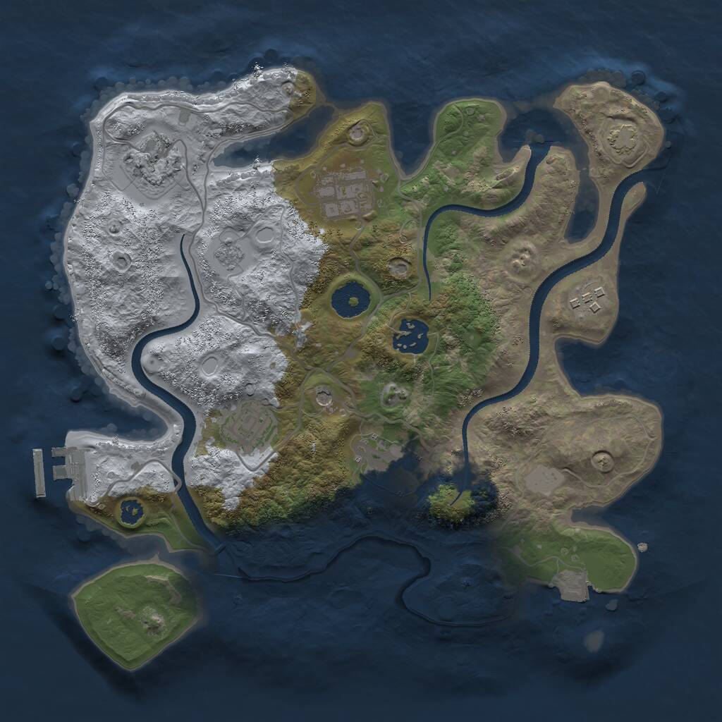 Rust Map: Procedural Map, Size: 3000, Seed: 21913, 11 Monuments