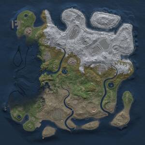 Thumbnail Rust Map: Procedural Map, Size: 3750, Seed: 339745, 16 Monuments