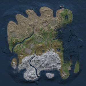 Thumbnail Rust Map: Procedural Map, Size: 3500, Seed: 876877, 14 Monuments