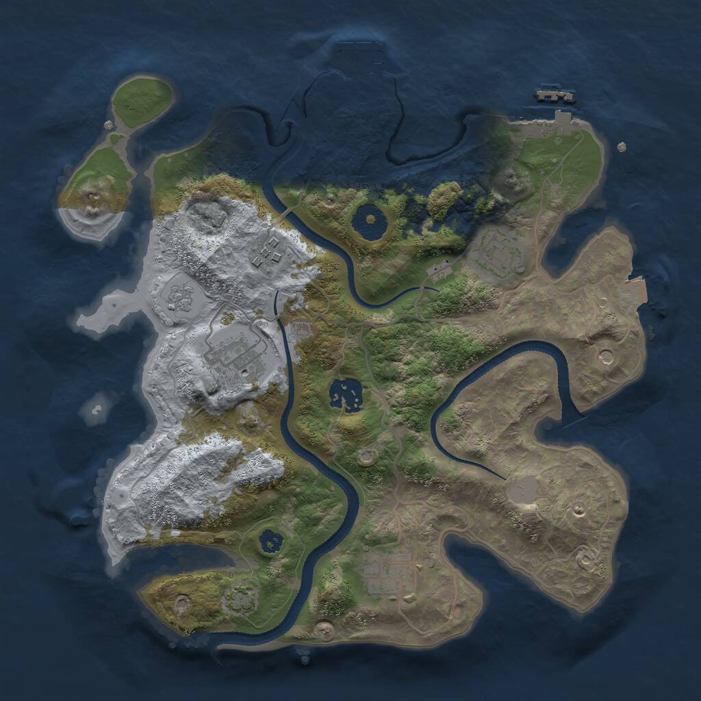 Rust Map: Procedural Map, Size: 3000, Seed: 621734895, 11 Monuments