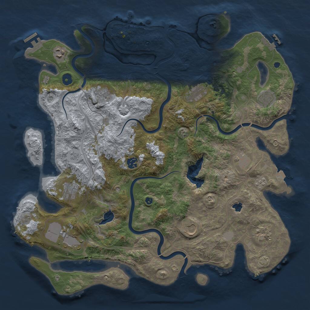 Rust Map: Procedural Map, Size: 4250, Seed: 190242460, 17 Monuments