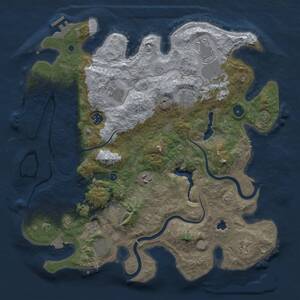 Thumbnail Rust Map: Procedural Map, Size: 4000, Seed: 53755090, 15 Monuments