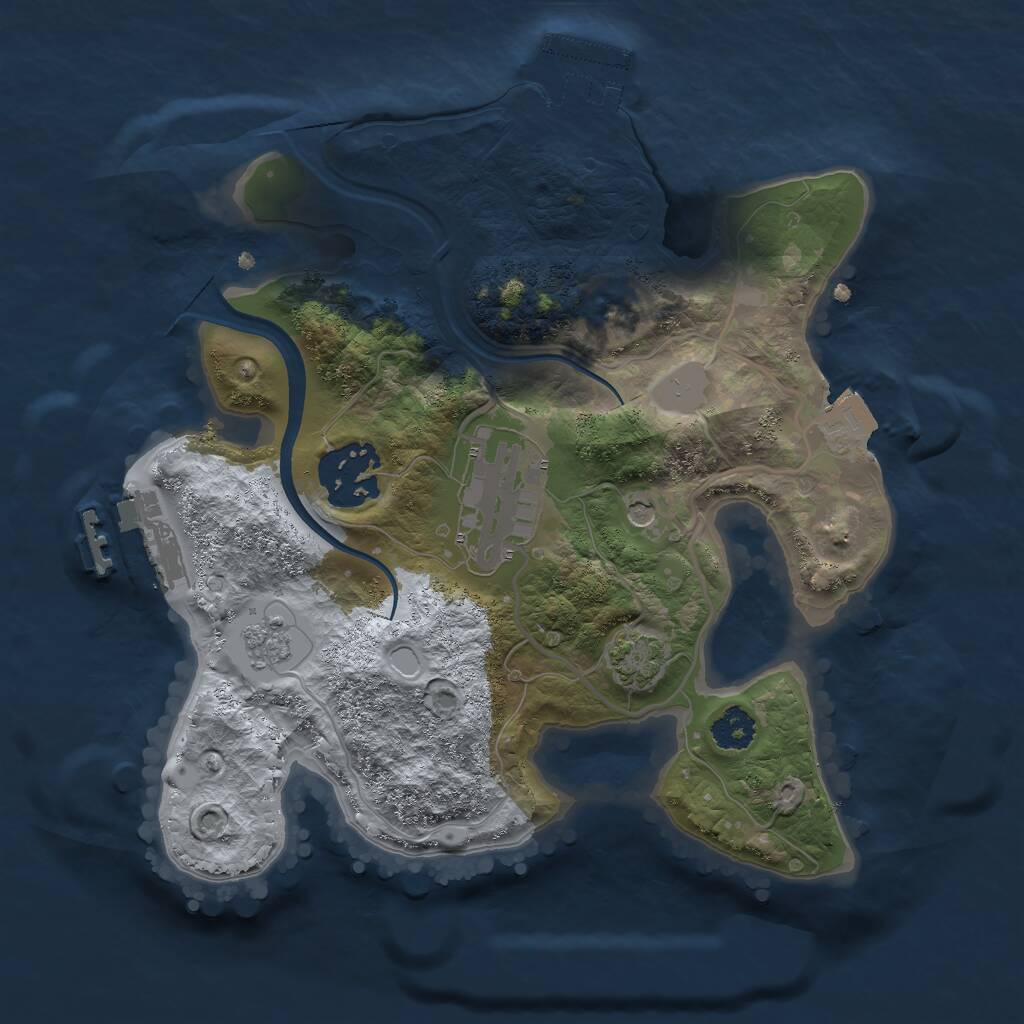 Rust Map: Procedural Map, Size: 2400, Seed: 126321, 8 Monuments