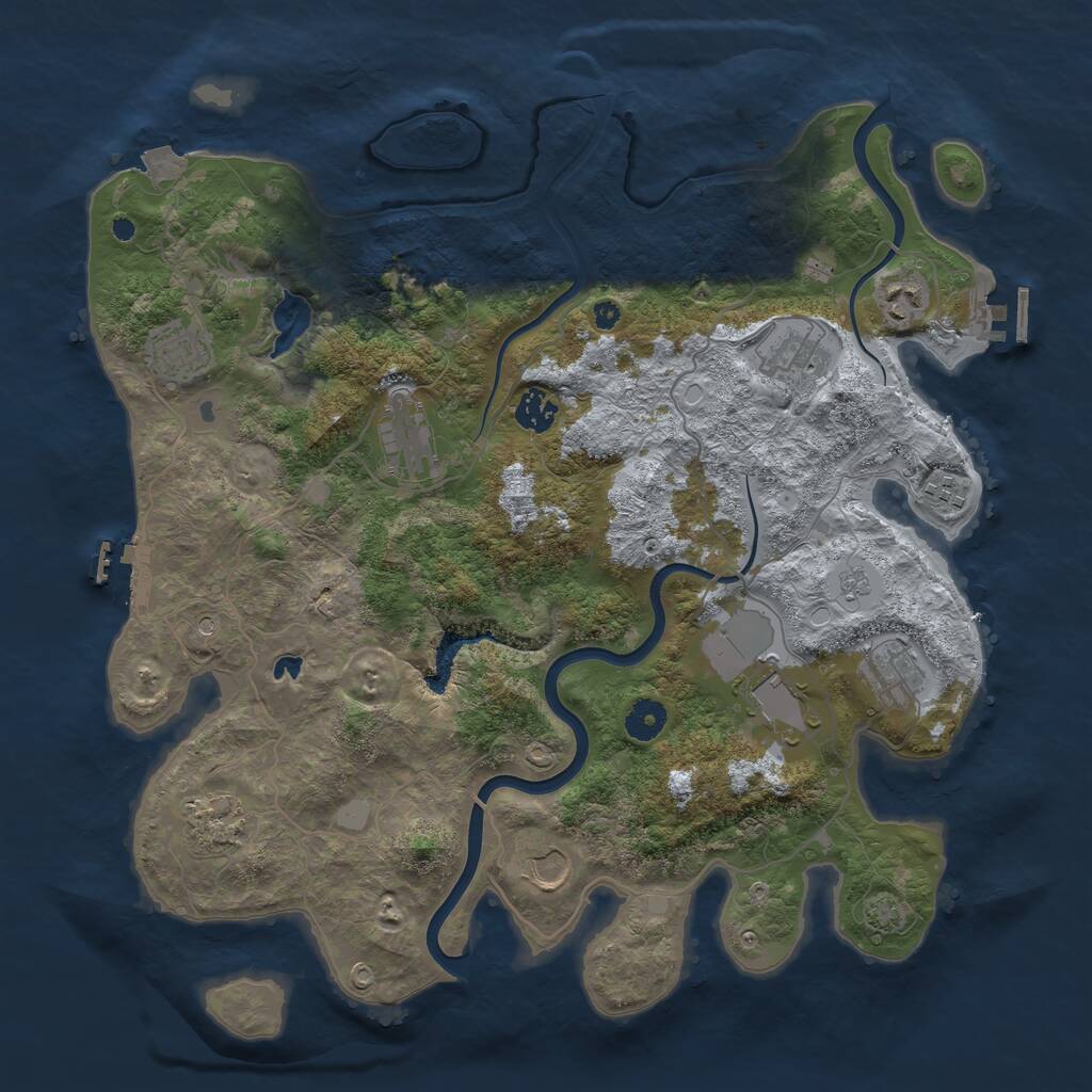 Rust Map: Procedural Map, Size: 4000, Seed: 20240119, 16 Monuments