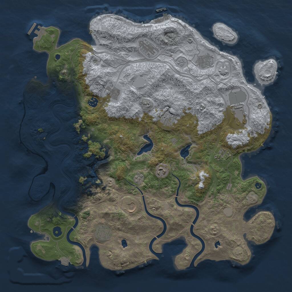 Rust Map: Procedural Map, Size: 4500, Seed: 39798568, 17 Monuments