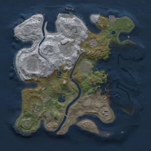 Thumbnail Rust Map: Procedural Map, Size: 3000, Seed: 32346, 13 Monuments