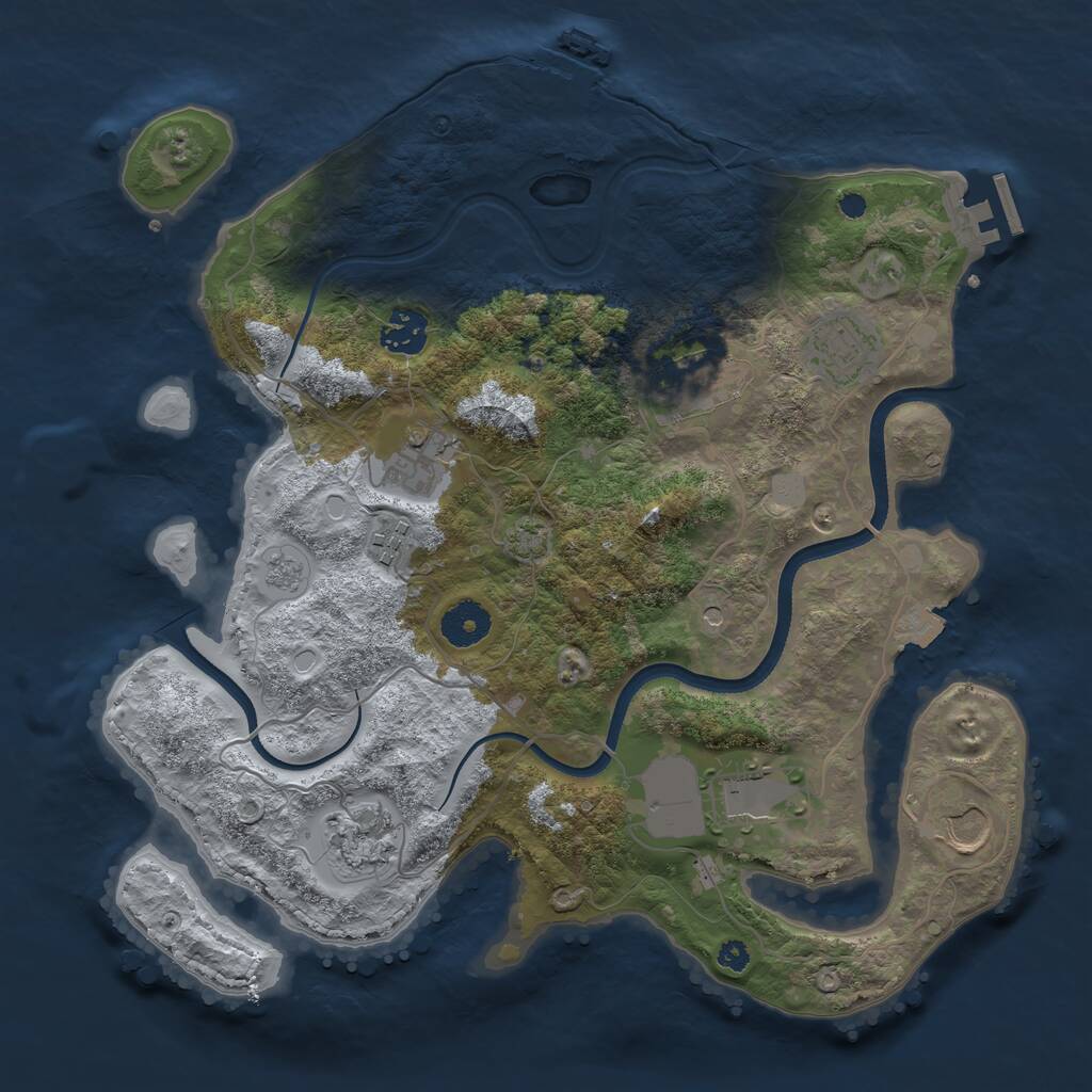 Rust Map: Procedural Map, Size: 3500, Seed: 137193258, 14 Monuments