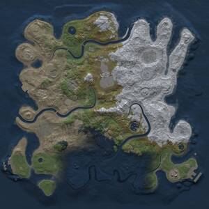 Thumbnail Rust Map: Procedural Map, Size: 3800, Seed: 1354986437, 14 Monuments