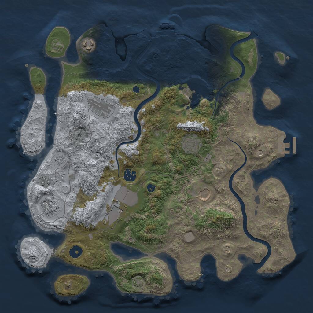 Rust Map: Procedural Map, Size: 3750, Seed: 397516494, 15 Monuments