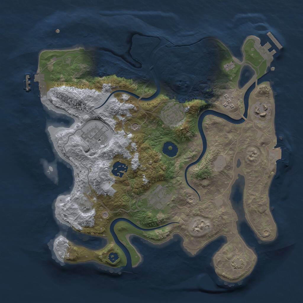 Rust Map: Procedural Map, Size: 3000, Seed: 30636, 11 Monuments
