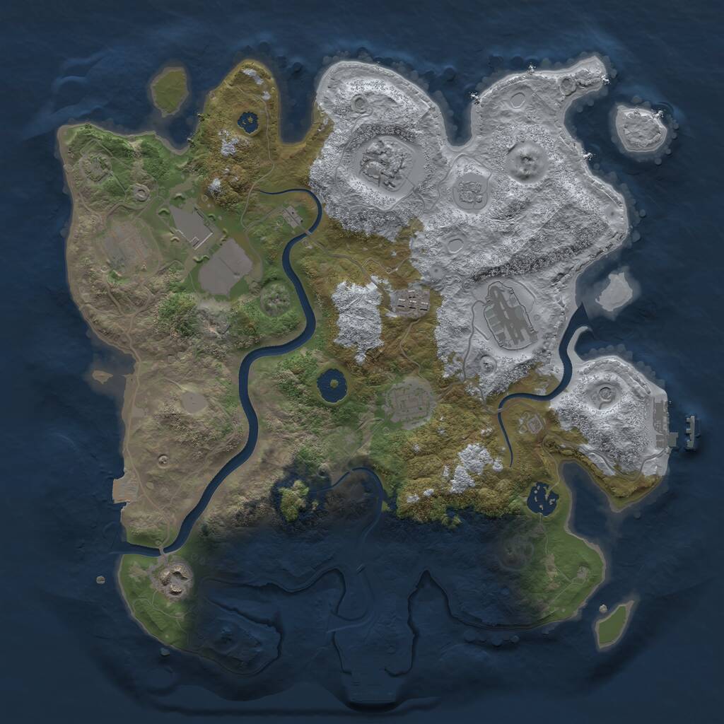 Rust Map: Procedural Map, Size: 3500, Seed: 35001234, 14 Monuments