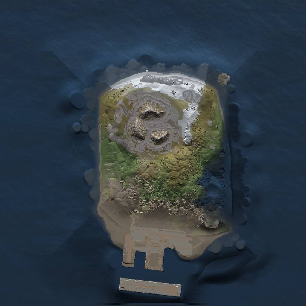 Rust Map: Procedural Map, Size: 1000, Seed: 686043480, 3 Monuments
