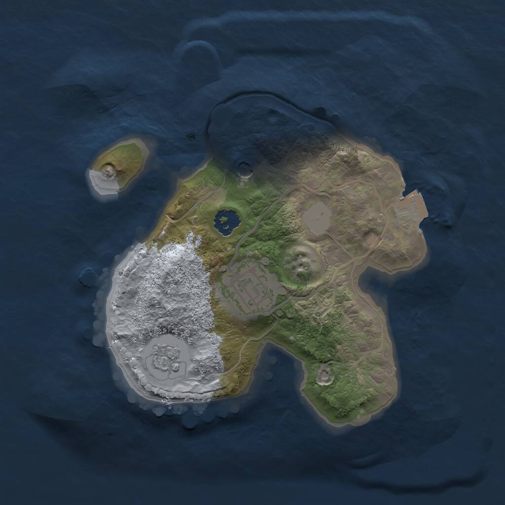 Rust Map: Procedural Map, Size: 2000, Seed: 1344936007, 4 Monuments