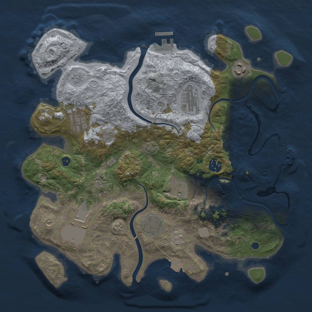 Rust Map: Procedural Map, Size: 3500, Seed: 35196, 15 Monuments