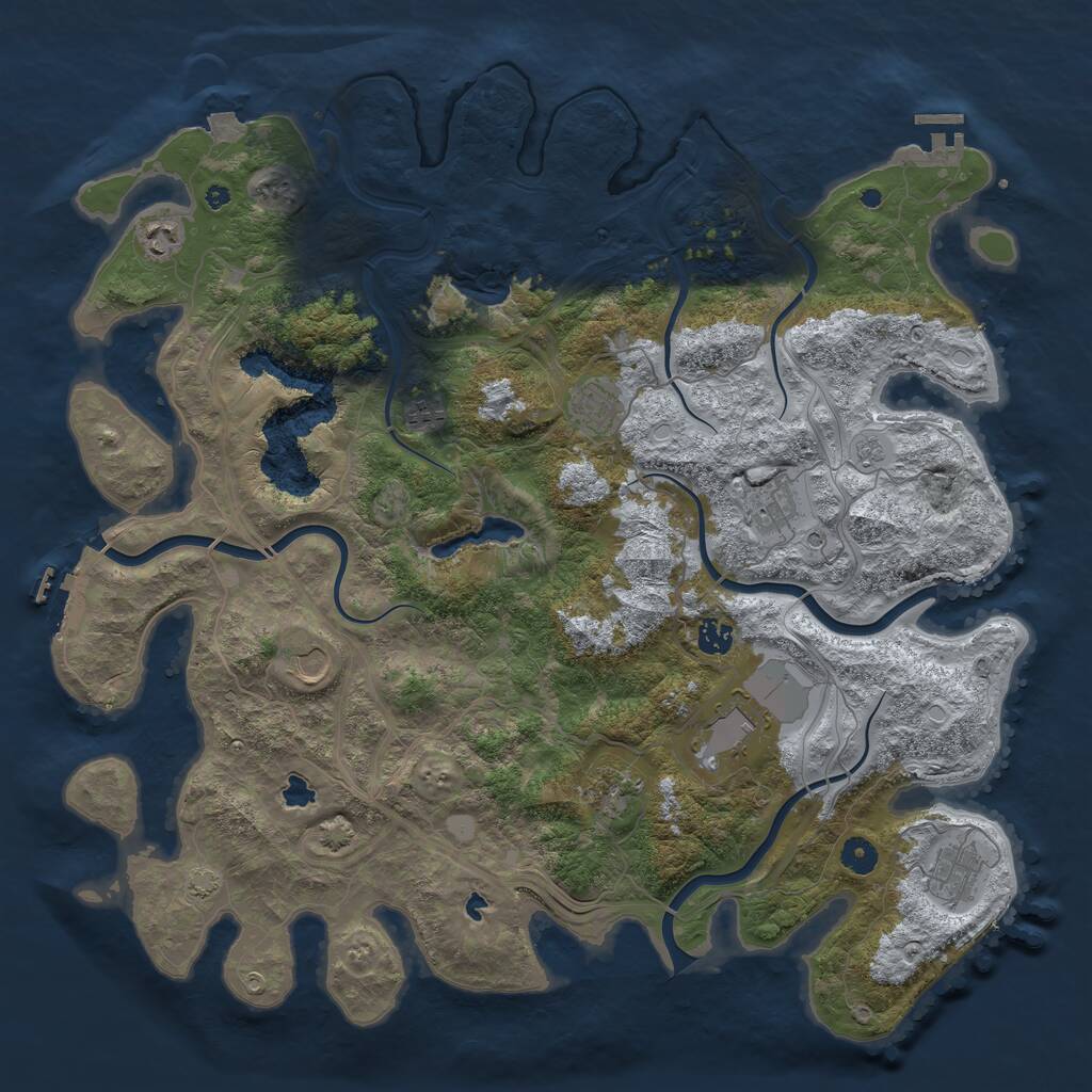 Rust Map: Procedural Map, Size: 4500, Seed: 1424329369, 15 Monuments