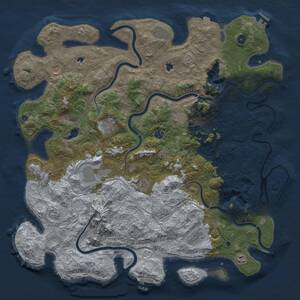 Thumbnail Rust Map: Procedural Map, Size: 5000, Seed: 2394, 17 Monuments