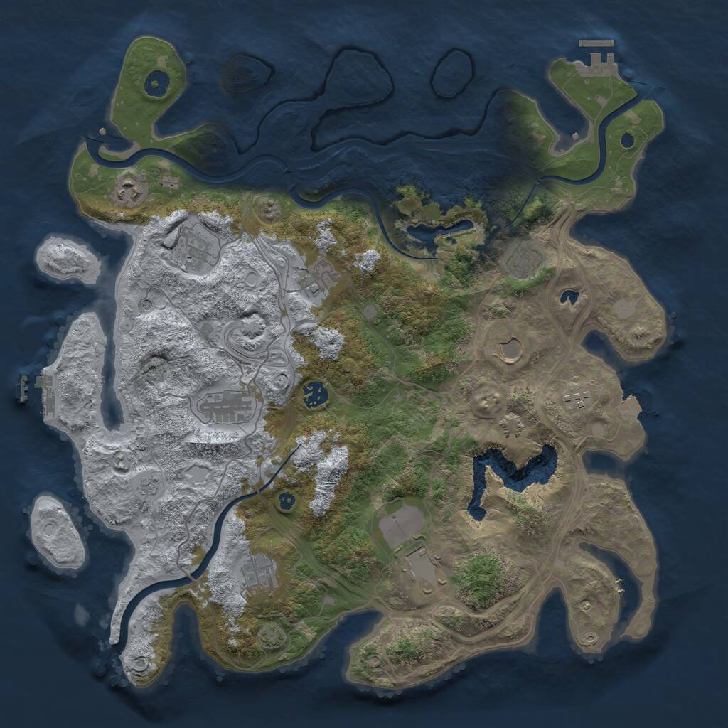 Rust Map: Procedural Map, Size: 4250, Seed: 1112533882, 16 Monuments