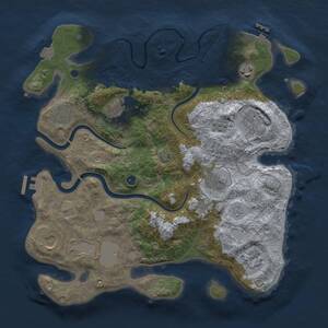 Thumbnail Rust Map: Procedural Map, Size: 3500, Seed: 995825776, 15 Monuments