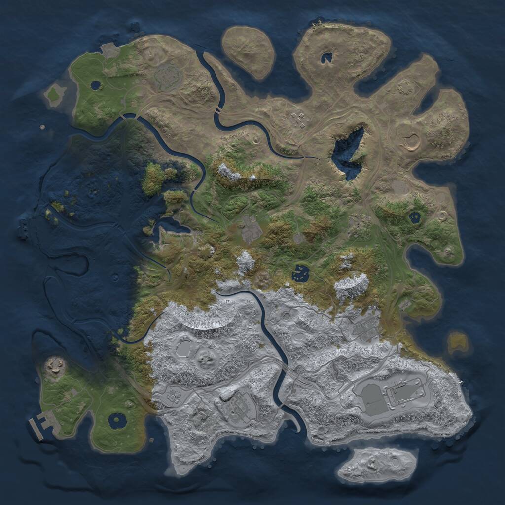 Rust Map: Procedural Map, Size: 4300, Seed: 60520260, 16 Monuments