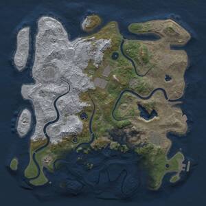 Thumbnail Rust Map: Procedural Map, Size: 4096, Seed: 670487066, 13 Monuments
