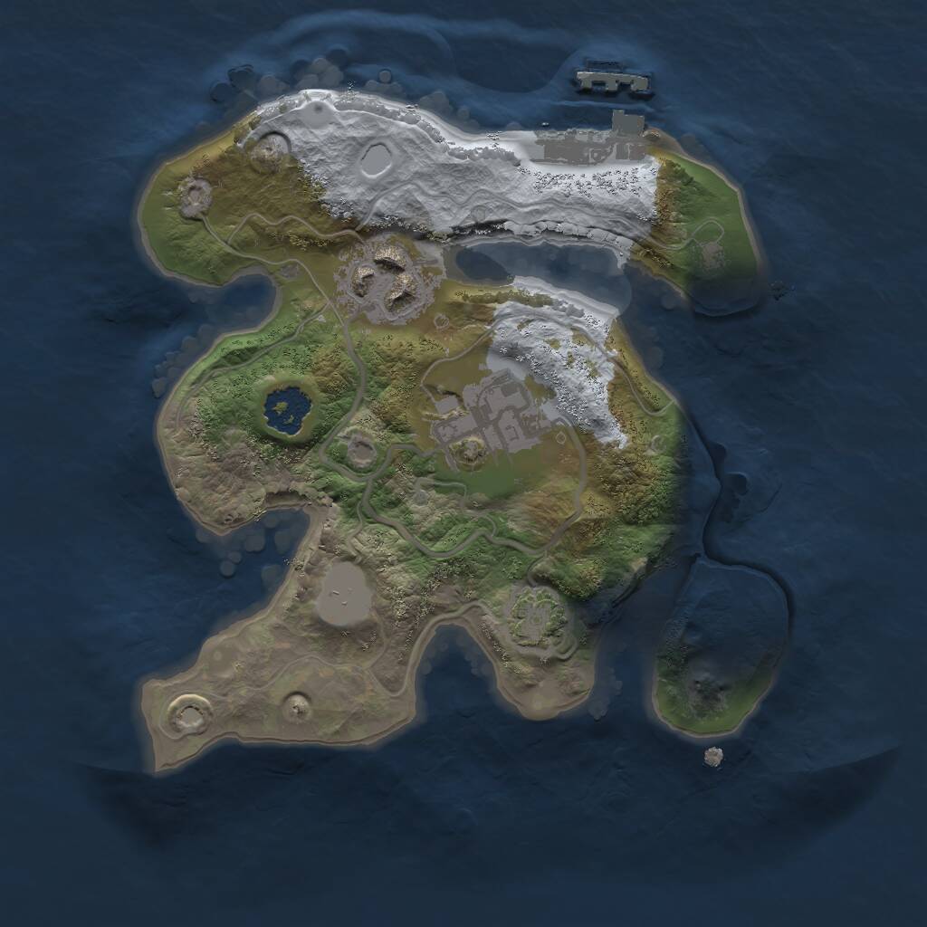 Rust Map: Procedural Map, Size: 2000, Seed: 1719080896, 5 Monuments