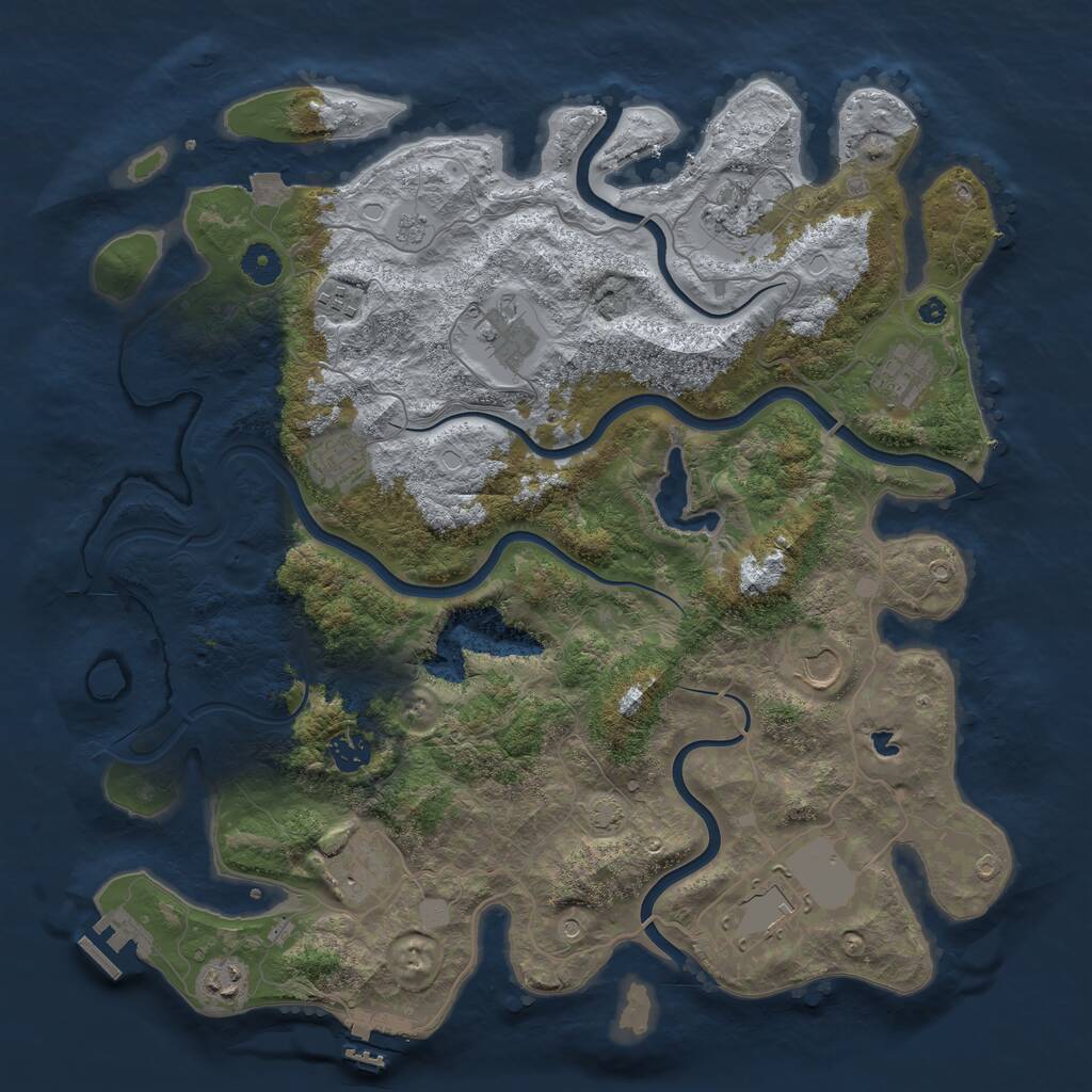 Rust Map: Procedural Map, Size: 4096, Seed: 1586544950, 16 Monuments