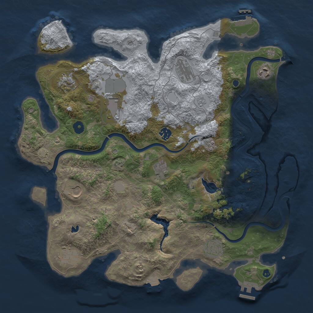 Rust Map: Procedural Map, Size: 4000, Seed: 1432500703, 16 Monuments