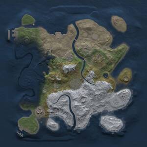 Thumbnail Rust Map: Procedural Map, Size: 3000, Seed: 6444445, 11 Monuments