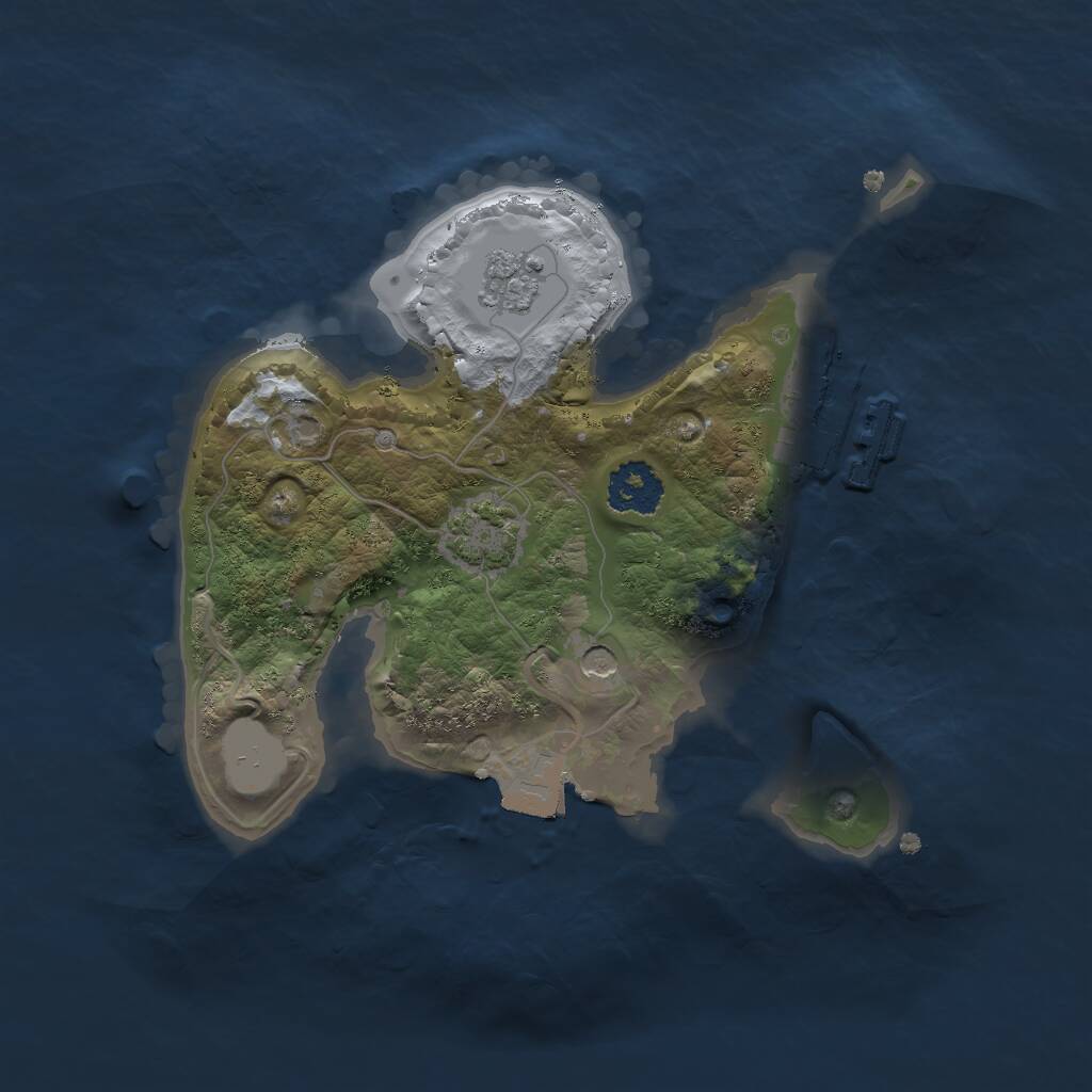 Rust Map: Procedural Map, Size: 2000, Seed: 380016426, 5 Monuments