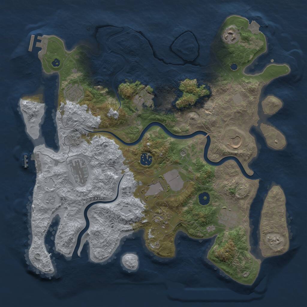 Rust Map: Procedural Map, Size: 3750, Seed: 1776925343, 16 Monuments