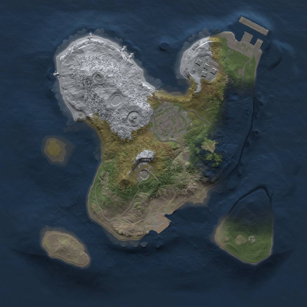 Rust Map: Procedural Map, Size: 2000, Seed: 1319788635, 5 Monuments