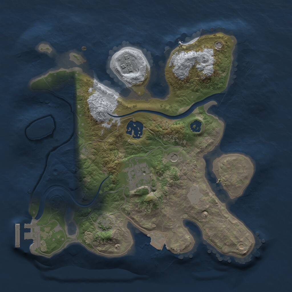 Rust Map: Procedural Map, Size: 2500, Seed: 23462346, 7 Monuments