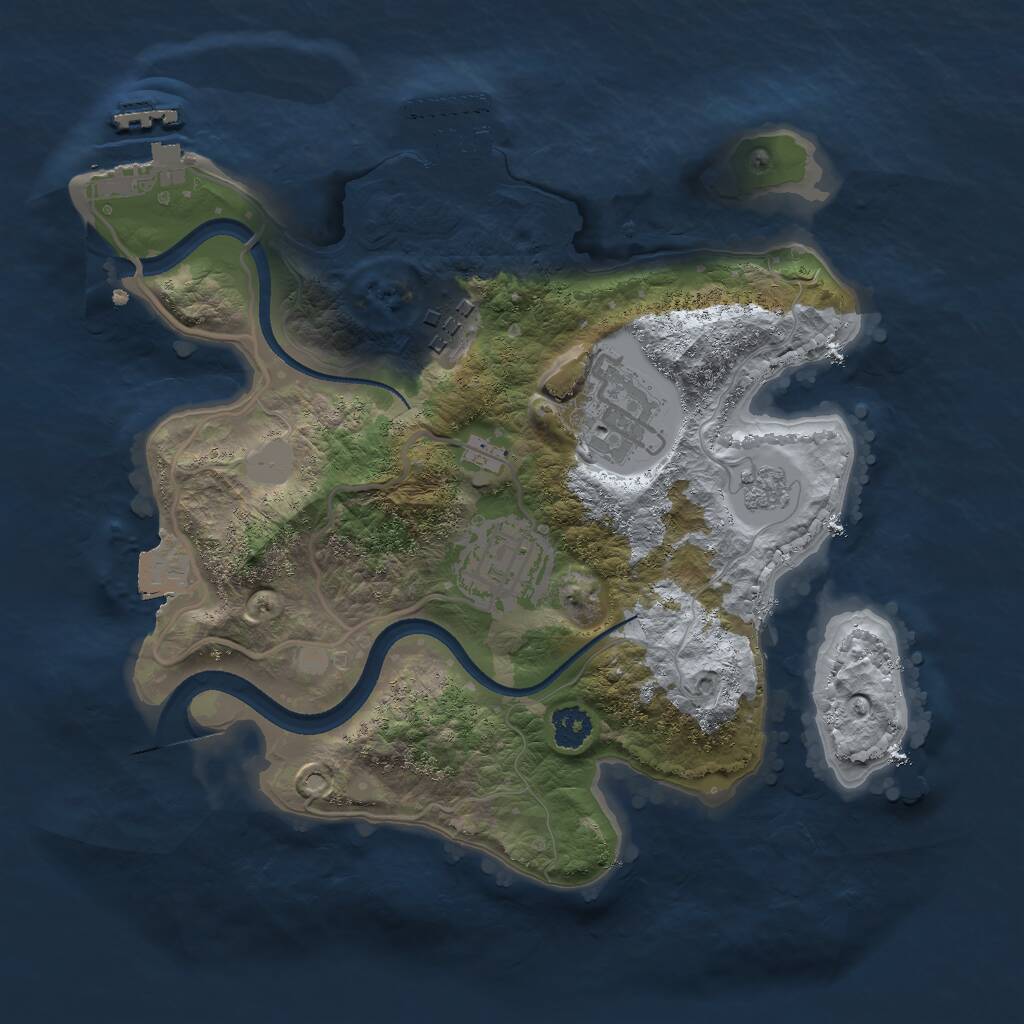 Rust Map: Procedural Map, Size: 2500, Seed: 23464634, 7 Monuments