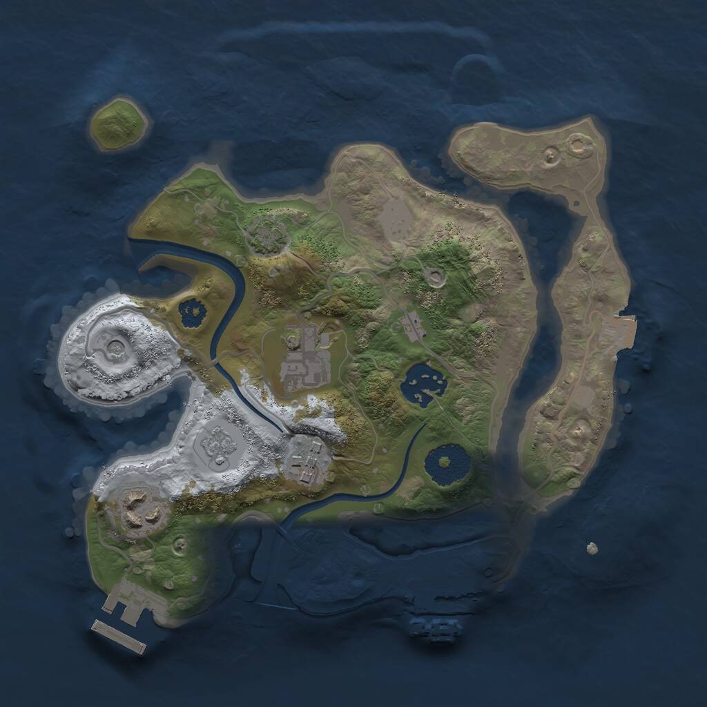 Rust Map: Procedural Map, Size: 2500, Seed: 234623464, 10 Monuments